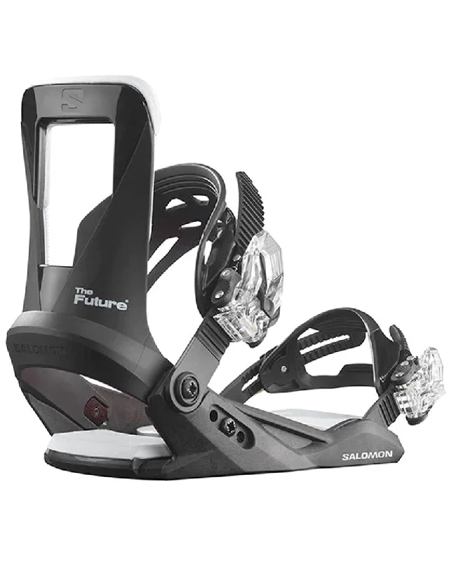 The Future Kids' Snowboard Bindings - Black/White 2025